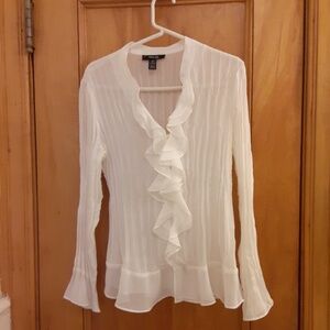 Macy's White Blouse 14 Petite Style & Co .